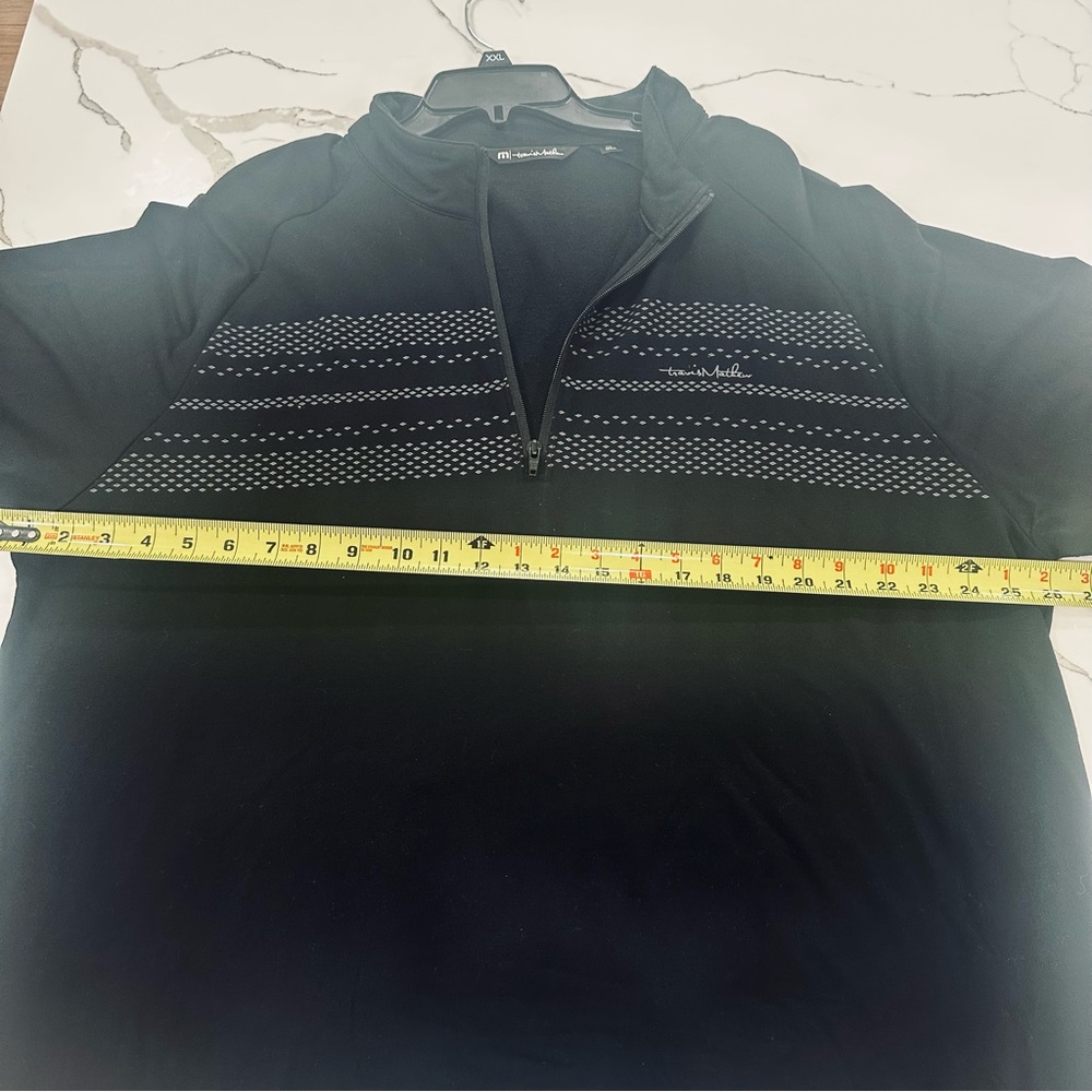 TravisMathew 1/4 Zip Pullover XXL Black Diamond Pattern Fleece Soft - Picture 5 of 8